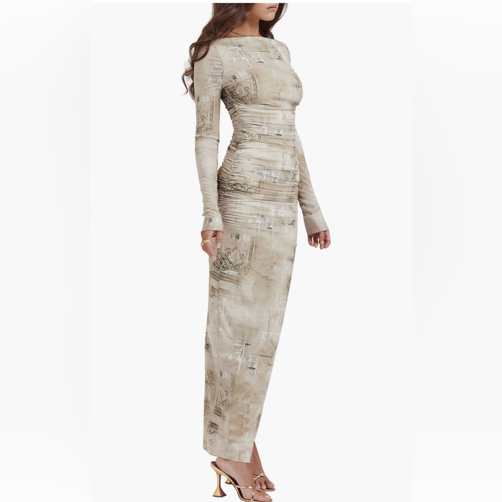 House of CB Beige Maxi Dress